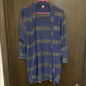 *3/$10* Blue and Gray Striped Women's Dynamite Sweater XL